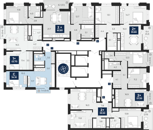 Продажа 2-комнатной квартиры 65,8 м², 15/19 этаж