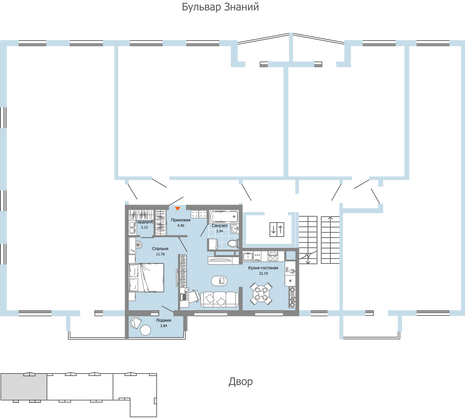 Продажа 2-комнатной квартиры 46 м², 9/9 этаж