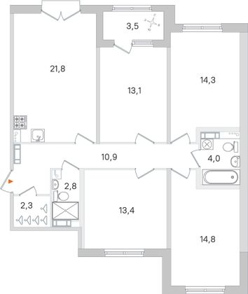 Продажа 4-комнатной квартиры 99,2 м², 4/4 этаж