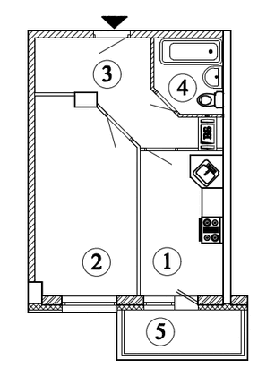 35,6 м², 1-комн. квартира, 3/24 этаж