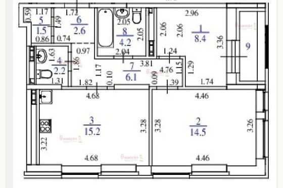 Продажа 3-комнатной квартиры 58 м², 4/22 этаж