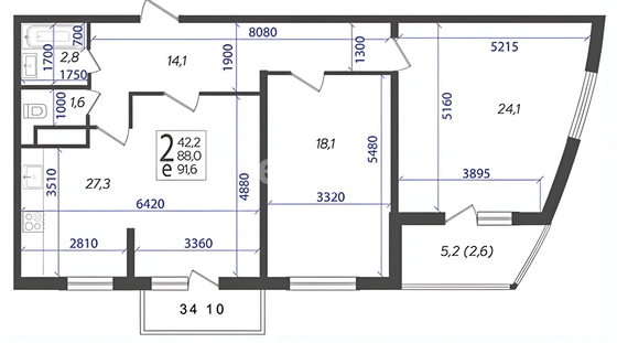 Продажа 3-комнатной квартиры 91,6 м², 16/24 этаж