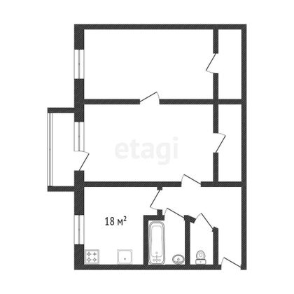 Продажа 2-комнатной квартиры 59 м², 2/9 этаж