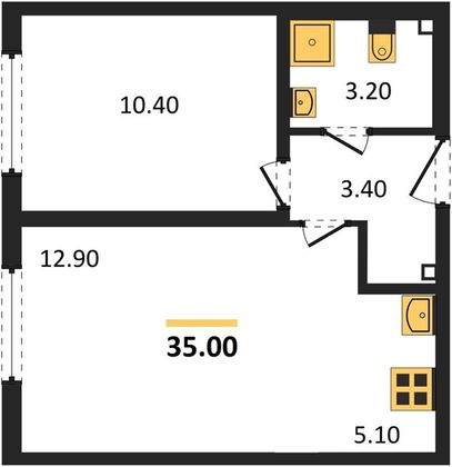 Продажа 1-комнатной квартиры 35 м², 5/8 этаж