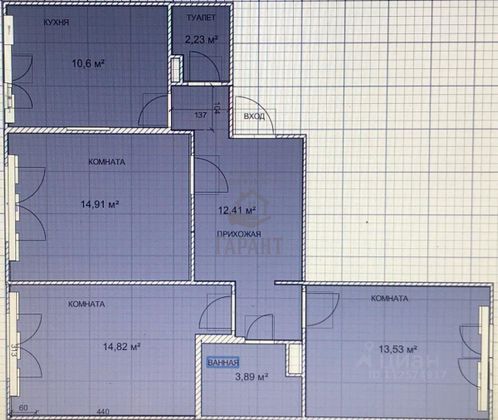 Продажа 3-комнатной квартиры 72,7 м², 6/14 этаж