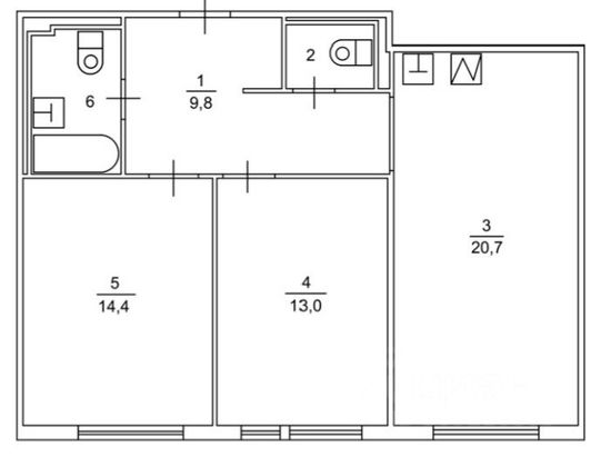 Продажа 2-комнатной квартиры 64 м², 26/33 этаж