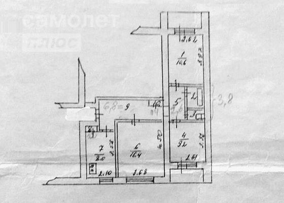 Продажа 3-комнатной квартиры 58 м², 6/9 этаж