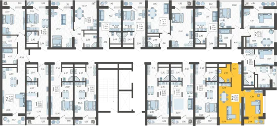 Продажа 2-комнатной квартиры 43 м², 8/19 этаж