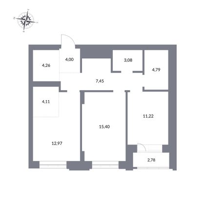 Продажа 3-комнатной квартиры 67,3 м², 23/27 этаж