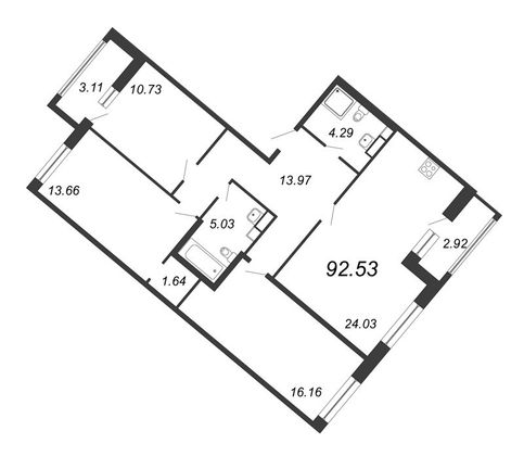 Продажа 4-комнатной квартиры 92,5 м², 4/12 этаж