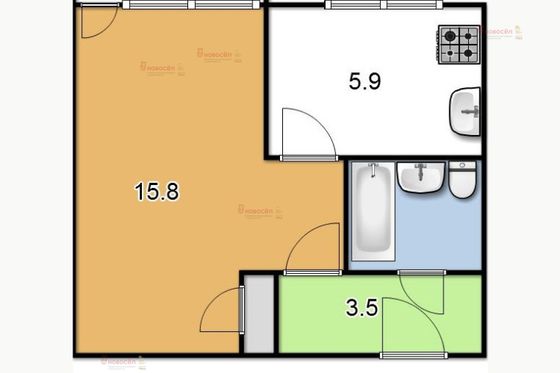 Продажа 1-комнатной квартиры 28 м², 1/5 этаж