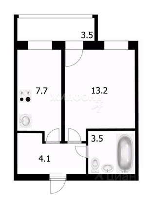Продажа квартиры-студии 28,5 м², 3/3 этаж