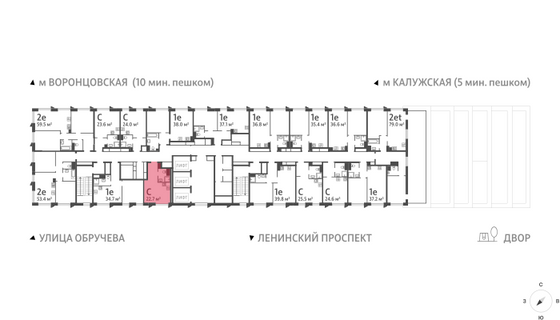 Продажа квартиры-студии 22,7 м², 32/58 этаж