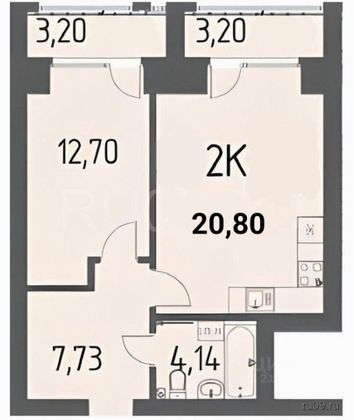 Продажа 2-комнатной квартиры 49 м², 1/6 этаж