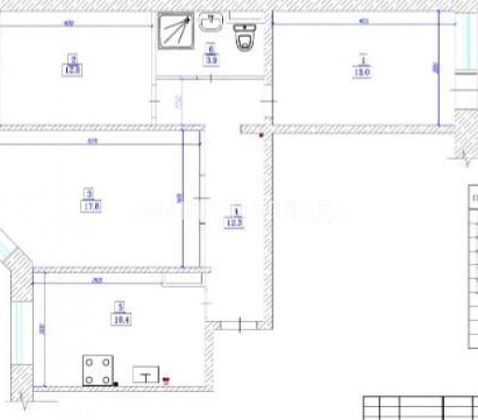 Продажа 3-комнатной квартиры 67,9 м², 1/9 этаж