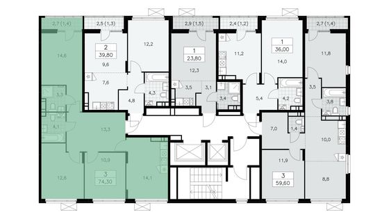 Продажа 3-комнатной квартиры 74 м², 16/16 этаж