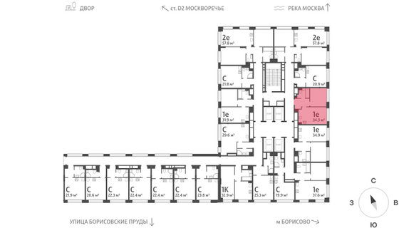 Продажа 1-комнатной квартиры 34,3 м², 3/30 этаж