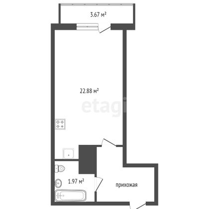 Продажа квартиры-студии 33,1 м², 5/26 этаж