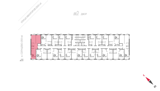 Продажа 2-комнатной квартиры 59,3 м², 23/23 этаж