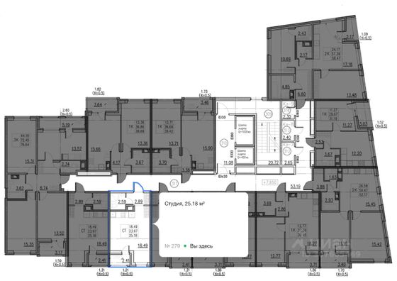 Продажа квартиры-студии 25,2 м², 3/13 этаж