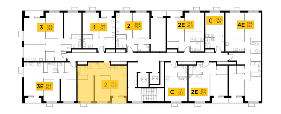 Продажа 2-комнатной квартиры 54,2 м², 7/17 этаж