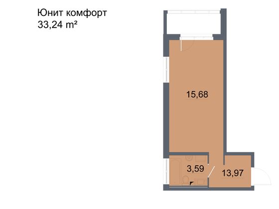 31,6 м², студия, 12/24 этаж