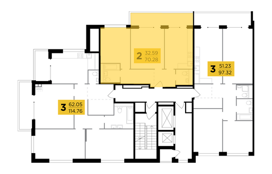 Продажа 2-комнатной квартиры 70,3 м², 16/16 этаж