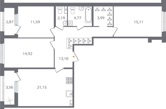 Продажа 3-комнатной квартиры 90,1 м², 2/10 этаж