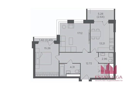 Продажа 2-комнатной квартиры 71,6 м², 24/26 этаж