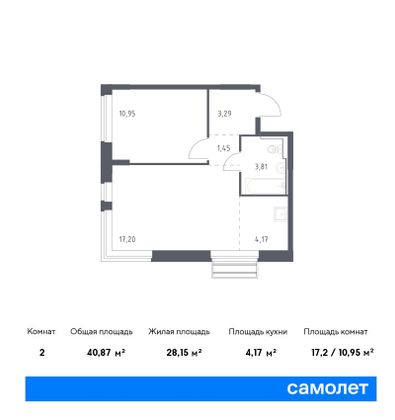 40,9 м², 1-комн. квартира, 8/8 этаж