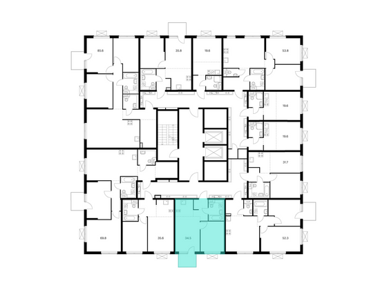 Продажа 1-комнатной квартиры 34,5 м², 4/17 этаж