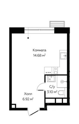 Продажа квартиры-студии 24,8 м², 7/24 этаж