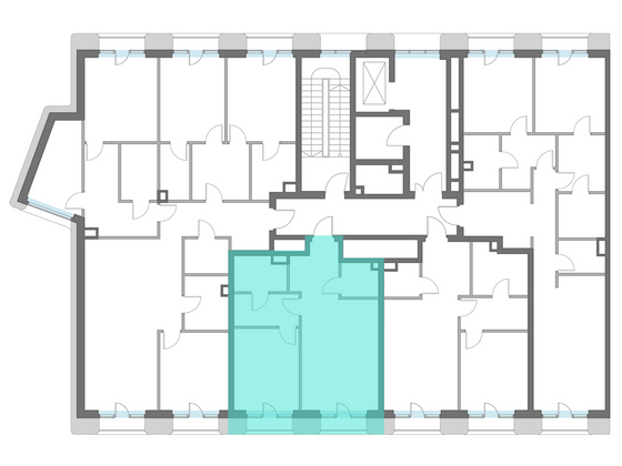 Продажа 1-комнатной квартиры 54,8 м², 2/7 этаж