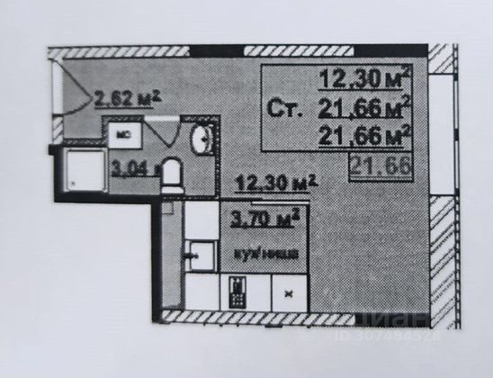 Продажа квартиры-студии 22 м², 5/15 этаж