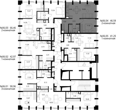 Продажа 2-комнатной квартиры 46,6 м², 6/19 этаж