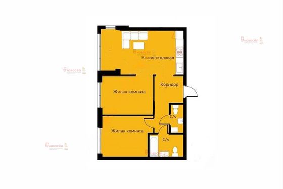 Продажа 2-комнатной квартиры 62,6 м², 31/33 этаж
