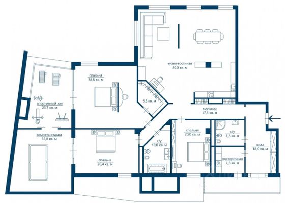 Продажа многокомнатной квартиры 279,5 м², 3/7 этаж