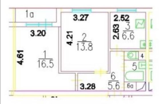 Продажа 2-комнатной квартиры 45,8 м², 3/12 этаж