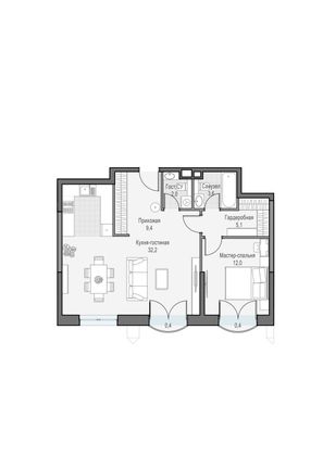 Продажа 2-комнатной квартиры 64,4 м², 24/28 этаж