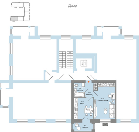 Продажа 1-комнатной квартиры 41 м², 2/6 этаж