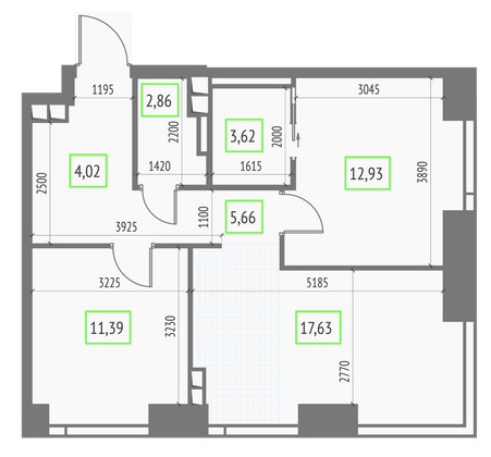 Продажа 2-комнатной квартиры 58,1 м², 4/57 этаж