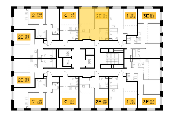 Продажа 2-комнатной квартиры 41,9 м², 3/23 этаж