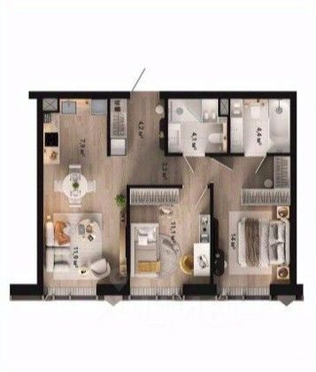 Продажа 3-комнатной квартиры 61,2 м², 21/54 этаж
