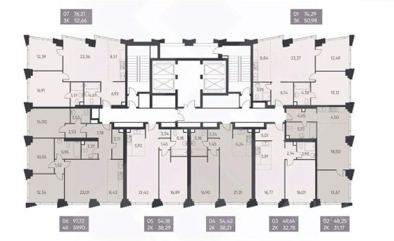 Продажа 2-комнатной квартиры 55 м², 5/41 этаж