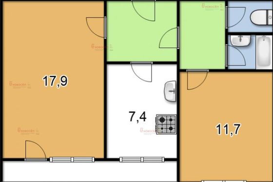 Продажа 2-комнатной квартиры 47,9 м², 6/12 этаж