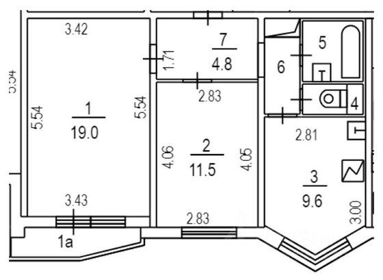 Продажа 2-комнатной квартиры 51,1 м², 2/14 этаж