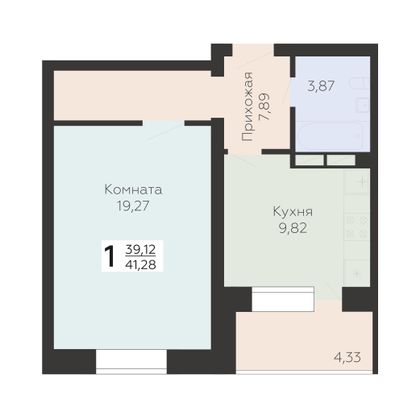 Продажа 1-комнатной квартиры 41,3 м², 5/17 этаж