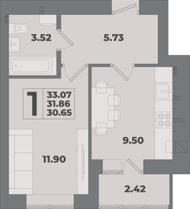 Продажа 1-комнатной квартиры 32 м², 9/10 этаж