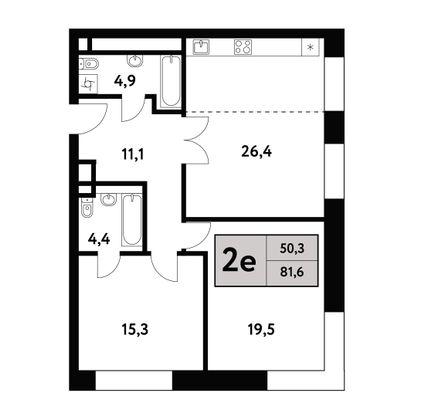 81,6 м², 3-комн. квартира, 14/35 этаж