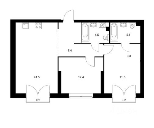 Продажа 2-комнатной квартиры 70,3 м², 15/33 этаж